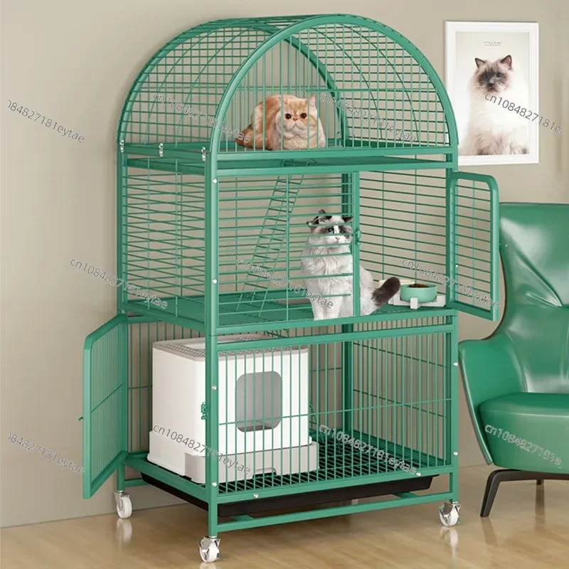 Durable Large Space Multi Storey Indoor Cat Cage Two Story Cat Kennel with Toilet for Villa Household