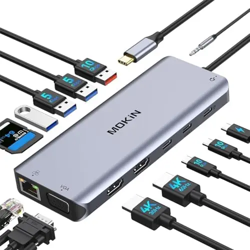 

Портативный USB-хаб MOKiN с поддержкой 3 мониторов и 2 HDMI/SD-карт – мощная зарядка 100 Вт!