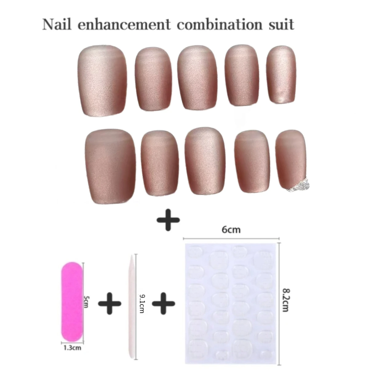 10pcs Short Ballerina Press-On Nails Set Simple Cat Eye With Matte Designs Nail Full Cover Nails Tips For Women And Girls