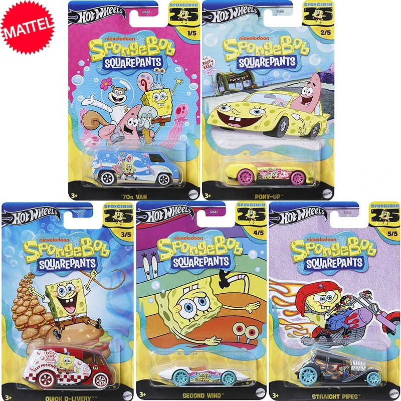 Mattel Hot Wheels Car SpongeBob SquarePants GDG83F Model Collection Diecast 1:64 Metal Cars Toy