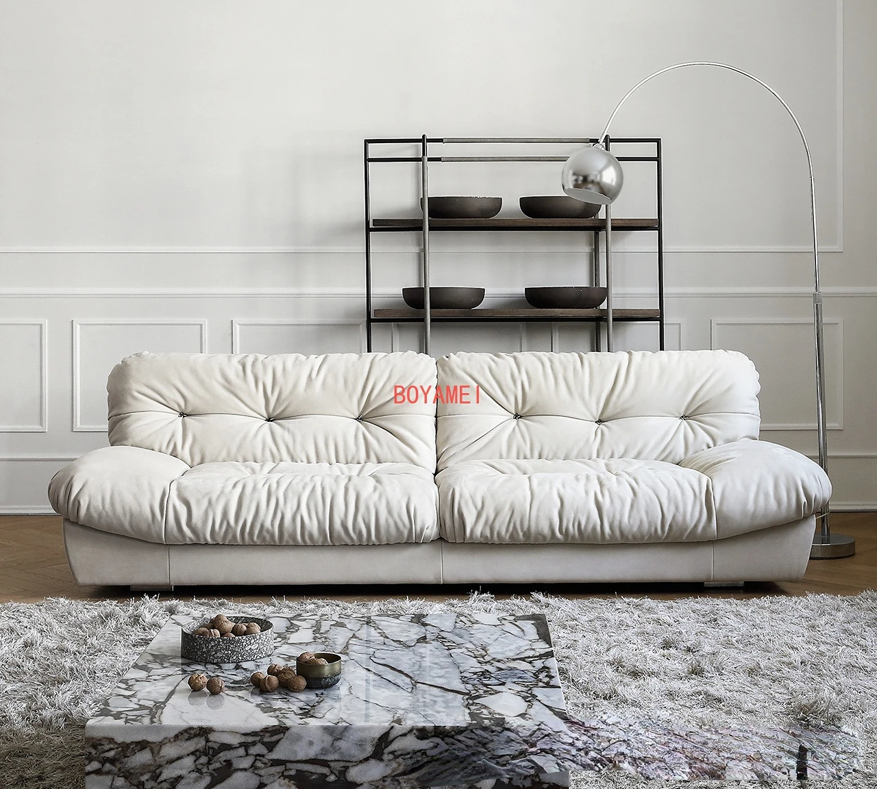 Cloud retro sofa Italian living room modern simple luxury small and medium-sized super soft fabric down sofa