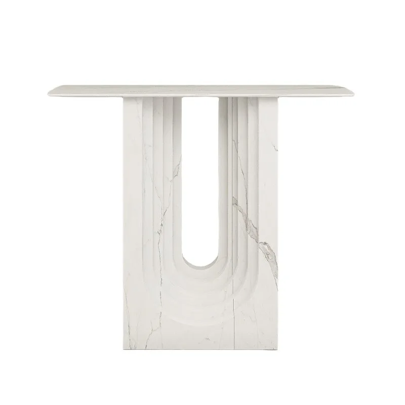 Natural travertine decorative table column table light luxury villa high-end designer special-shaped table bench
