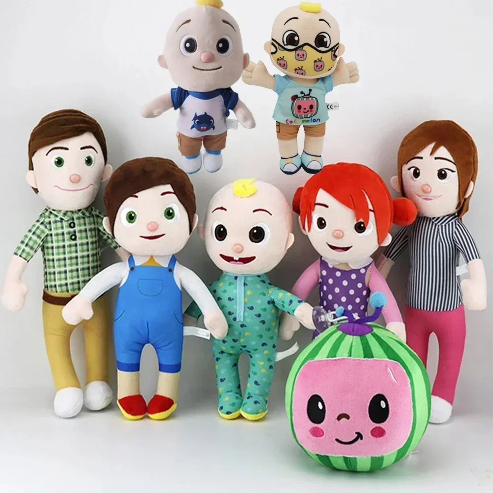 20cm Kawaii Coco Plush Melon Doll Cartoon Anime Family JJ Daddy Mummy Sister Brother Stuffed Soft Plush For Children Gift