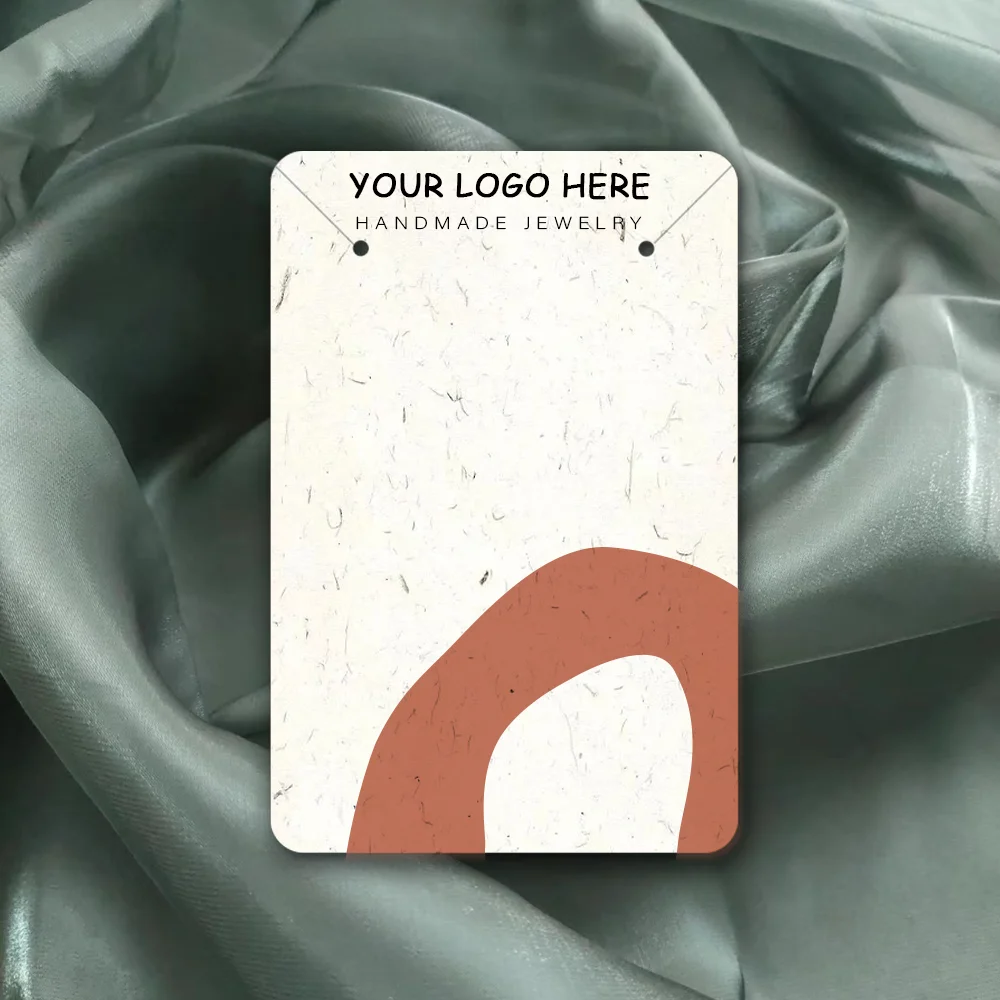 100PCS 13+ Sizes Personalize Logo Custom Jewelry Earring Display Card Necklace Holder Packaging White Black Brown Paper
