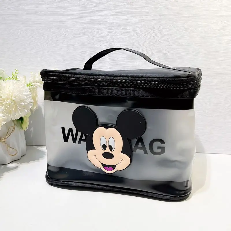 Disney Cartoon Mickey Large-capacity Portable Cosmetic Bag Travel Portable Wash Bag Beauty Waterproof Transparent Storage Bag