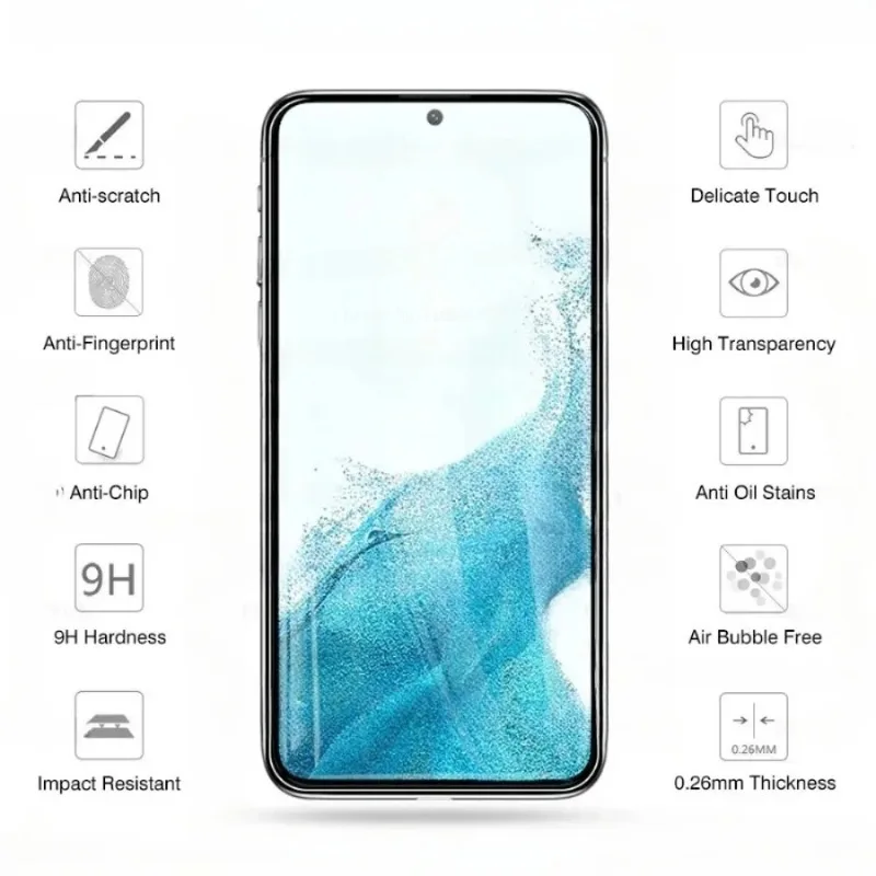 4Pcs Tempered Glass For Samsung Galaxy S24 S22 S21 S20 FE Plus 5G Screen Protector Glass Sansung S23 Plus Protective Glass