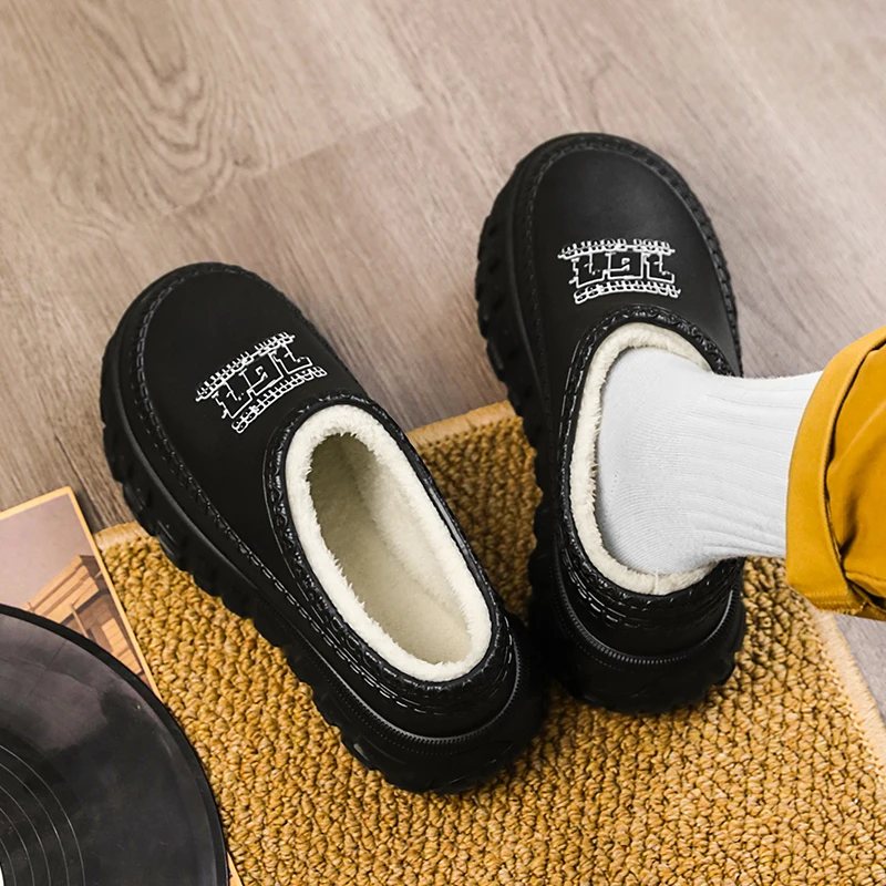 

Ladies Thermal Elevate Cotton Footwear Thick Plush Platform Upper Non Slip Outsole Indoor Daily Household Shoes