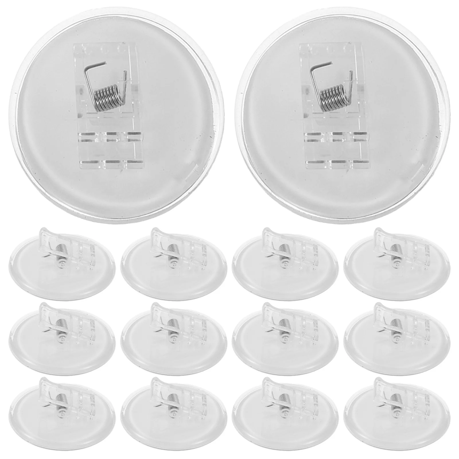 

15Pcs Clear Self Adhesive Shower Curtain Clips Transparent Plastic Holders No Drilling Shower Liner Fixers Splash Guard