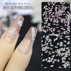 50PCS Sparkle Mini Rhombus Zircon Pink White Colorful Chamfered Diamonds Nail Art Rhinestones Decorations Manicure Ornaments