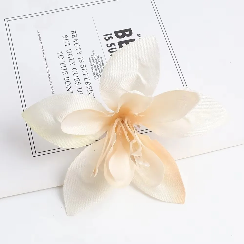 10 Stück Seiden-Kunstlilien DIY-Bouquet Handgefertigte Seiden-Kunstblumenköpfe Materialien Simulierte Doppelblüten-Lilien – Detail 11