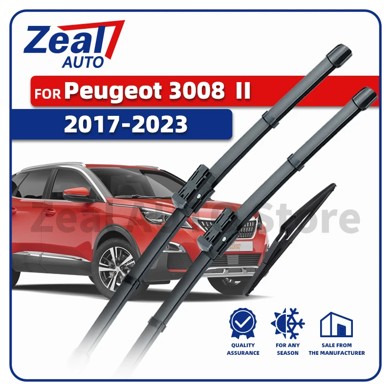 LHD Vorne Hinten Wischerblätter Für Peugeot 3008 II MK2 P84 2017-2023 Hybrid Windschutzscheibe Gummi Regen Pinsel 28 "16" 12 "Zubehör