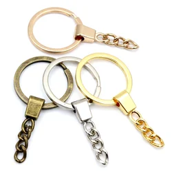 10pcs/lot Key Ring ( Ring Size: 30mm ) Key Chain Rhodium Bronze Gold Plated Round Split Keychain Keyrings Wholesale