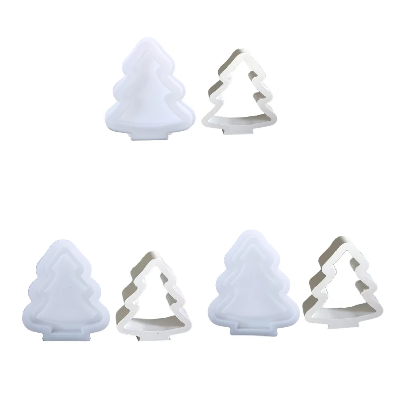 Hollow Christmas Tree Ornament Mold Flexible Silicone Mold Home Decoration Gypsum Mould Practical Jewelry Making Tool