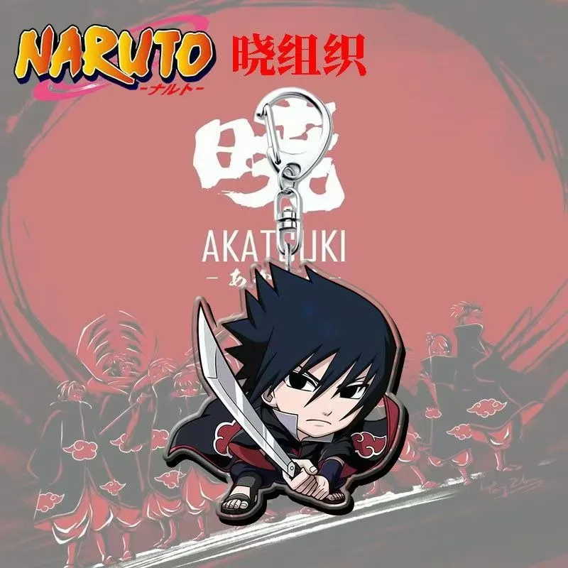 Naruto Akatsuki Anime Peripheral Acrylic Keychain Cute Character Pendant Schoolbag Decoration Key Ring Holiday Gift for Friends view 2