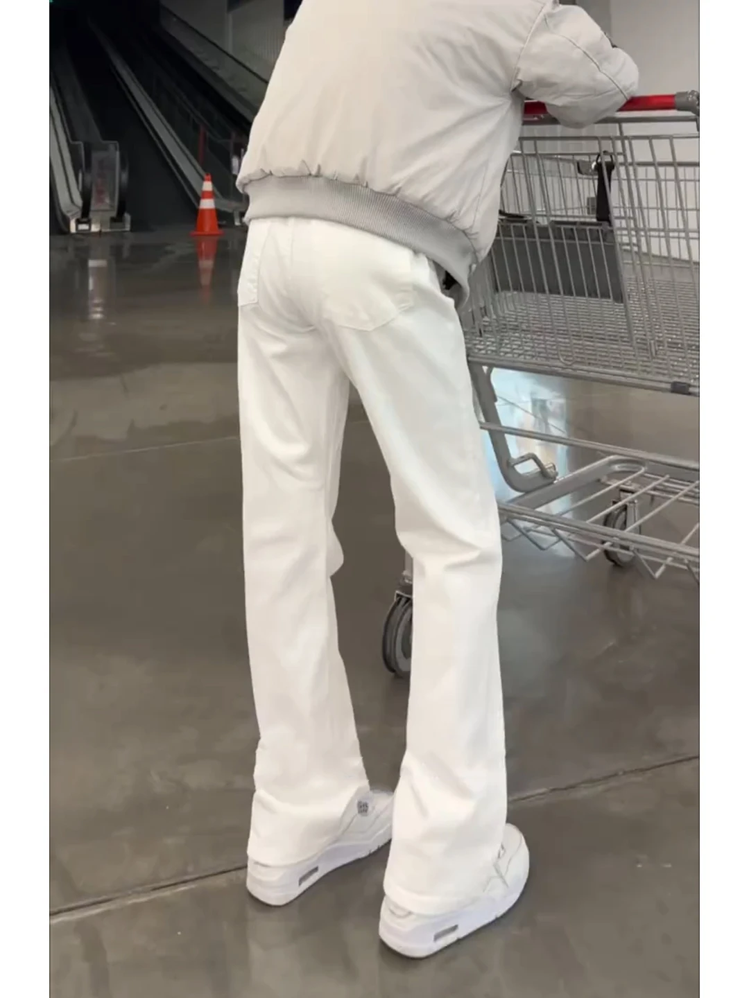 

Мужские джинсы Cleanfit белые, прямого кроя, зауженные, с эффектом похудения, средняя посадка, на молнии, повседневные, из денима