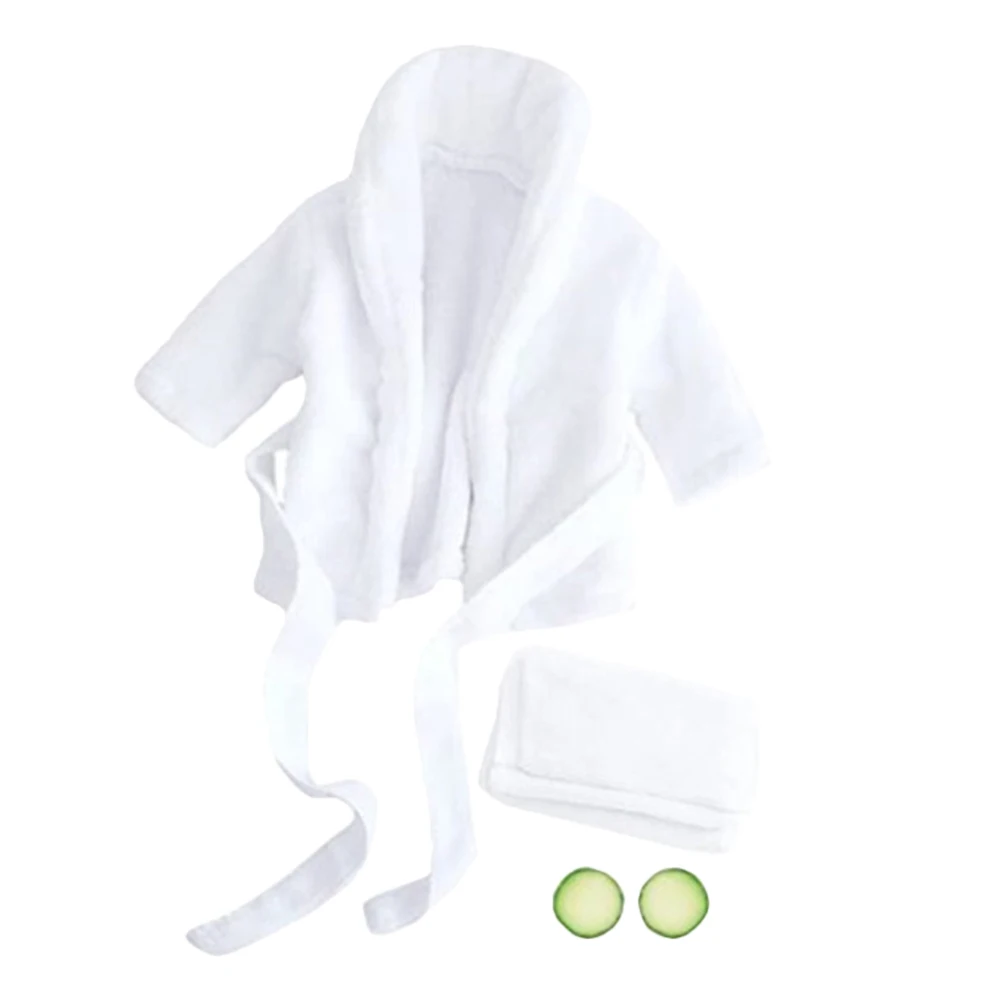 

Cucumber Towel Bathrobe Set Newborn Photo Prop Coral Fleece Baby Costume Infant Bathrobe Cucumber Prop Skin Friendly Comfortable