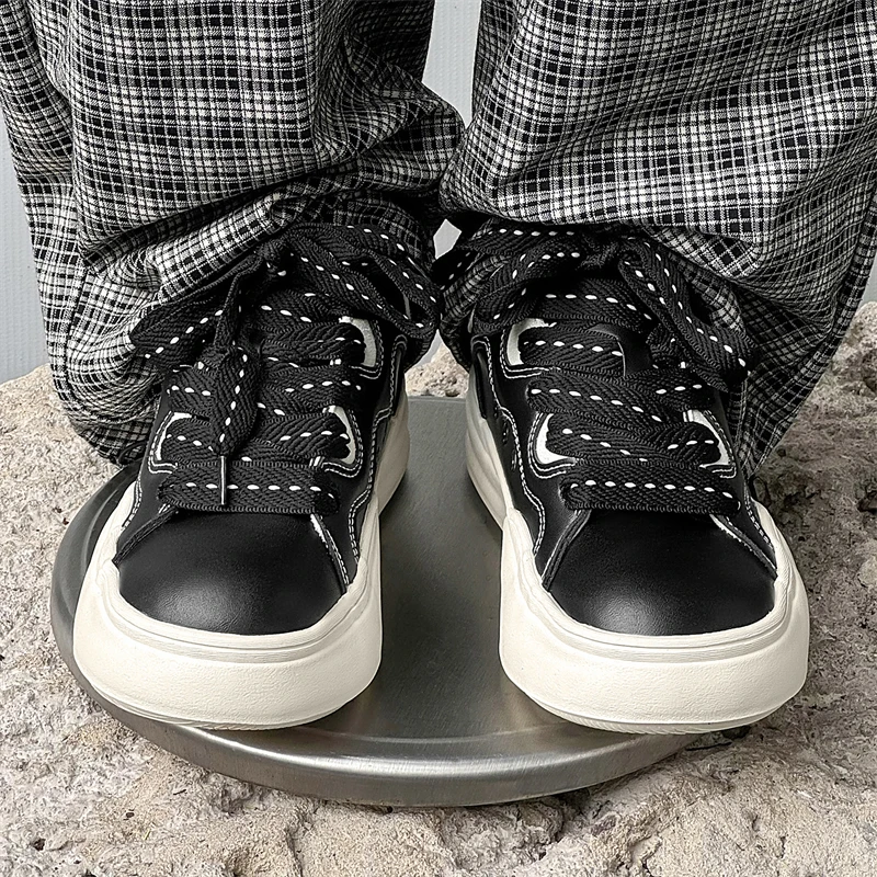 

Весенне-осенние новые удобные износостойкие противоскользящие повседневные туфли на толстой подошве, увеличивающие рост, спортивные трендовые модные туфли для доски