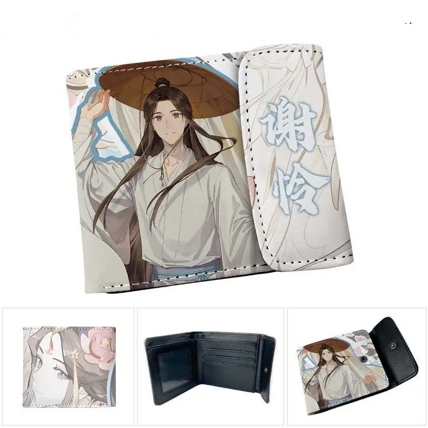 Tian Guan Ci Fu Hua Cheng Xie Lian أنيمي المحفظة السماء الرسمية نعمة عملة المحفظة المطبوعة محفظة الأزياء Notecase النساء الرجال