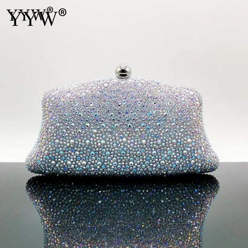 Women Rhinestones Clutch Purse Fashion Minaudiere Bag For Party Wedding Crystal Evening Bags Handbag Bridal Clutches Bag Lady