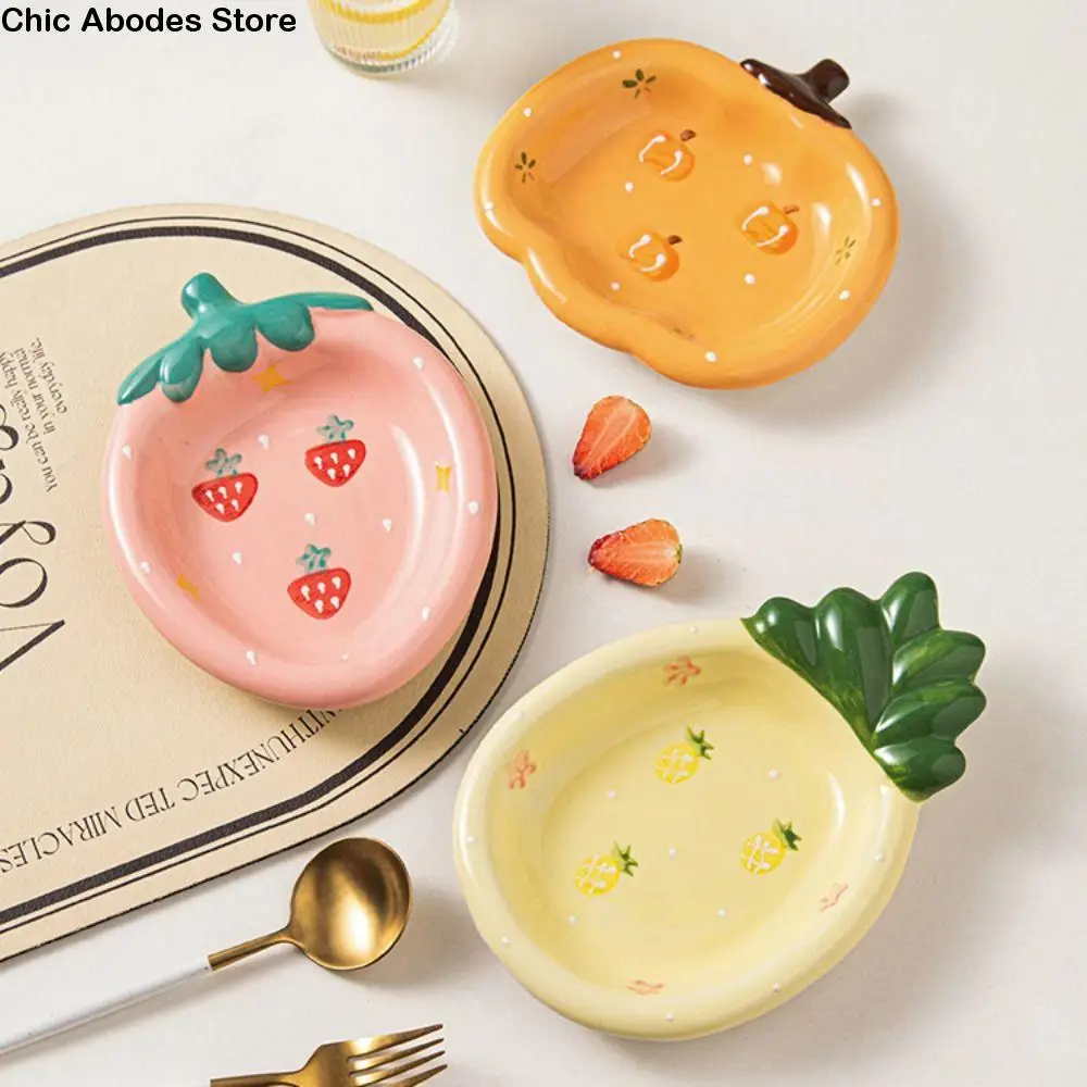

Multi-Function Ceramic Fruit Plate Cute Cartoon Storage Tray Exquisite Salad Plate Dim Sum