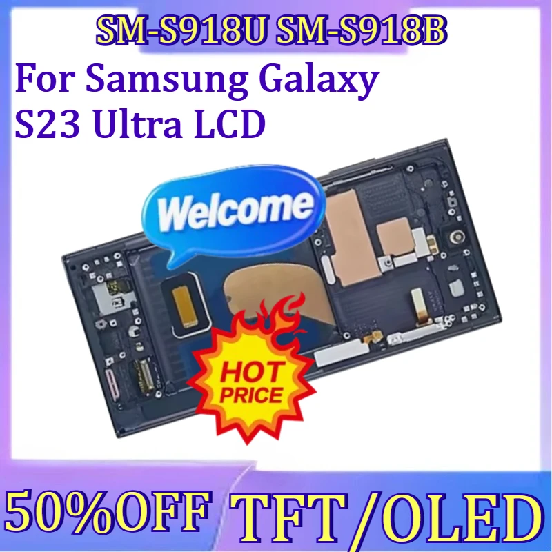 

For Samsumg S23Ultra New TFT/OLED For Samsung Galaxy S23 Ultra S918B S918U LCD Display Touch Screen Digitizer with Frame