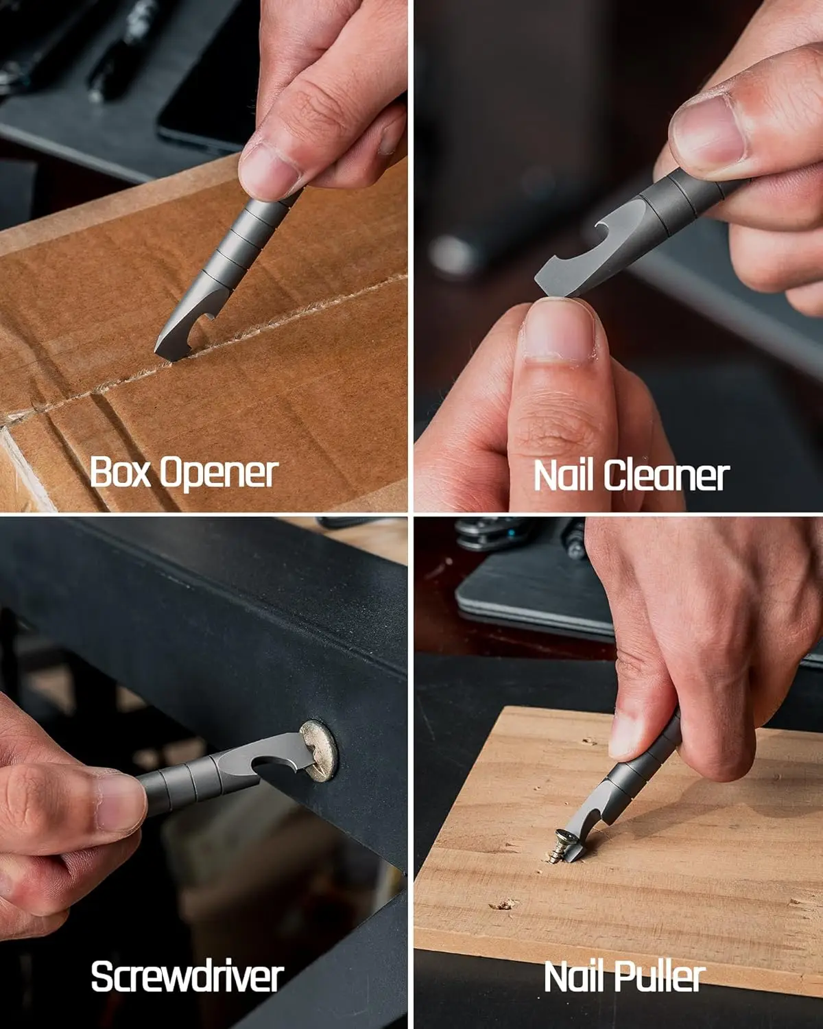 Keychain Pry Bar, Titanium Mini EDC Prybar Multitool with Bottle Opener, Pocket Small Keychain Tools for Every Day Carry(Mini)