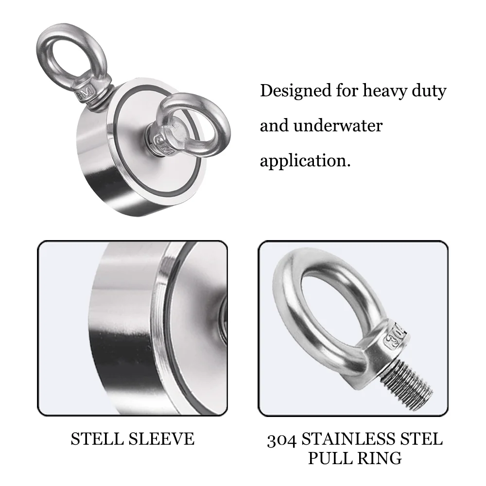 Strong Neodymium Magnet Double Side Search Rare Earth Magnetic hook Super Power Salvage Fishing Magnet Stell Cup Holder