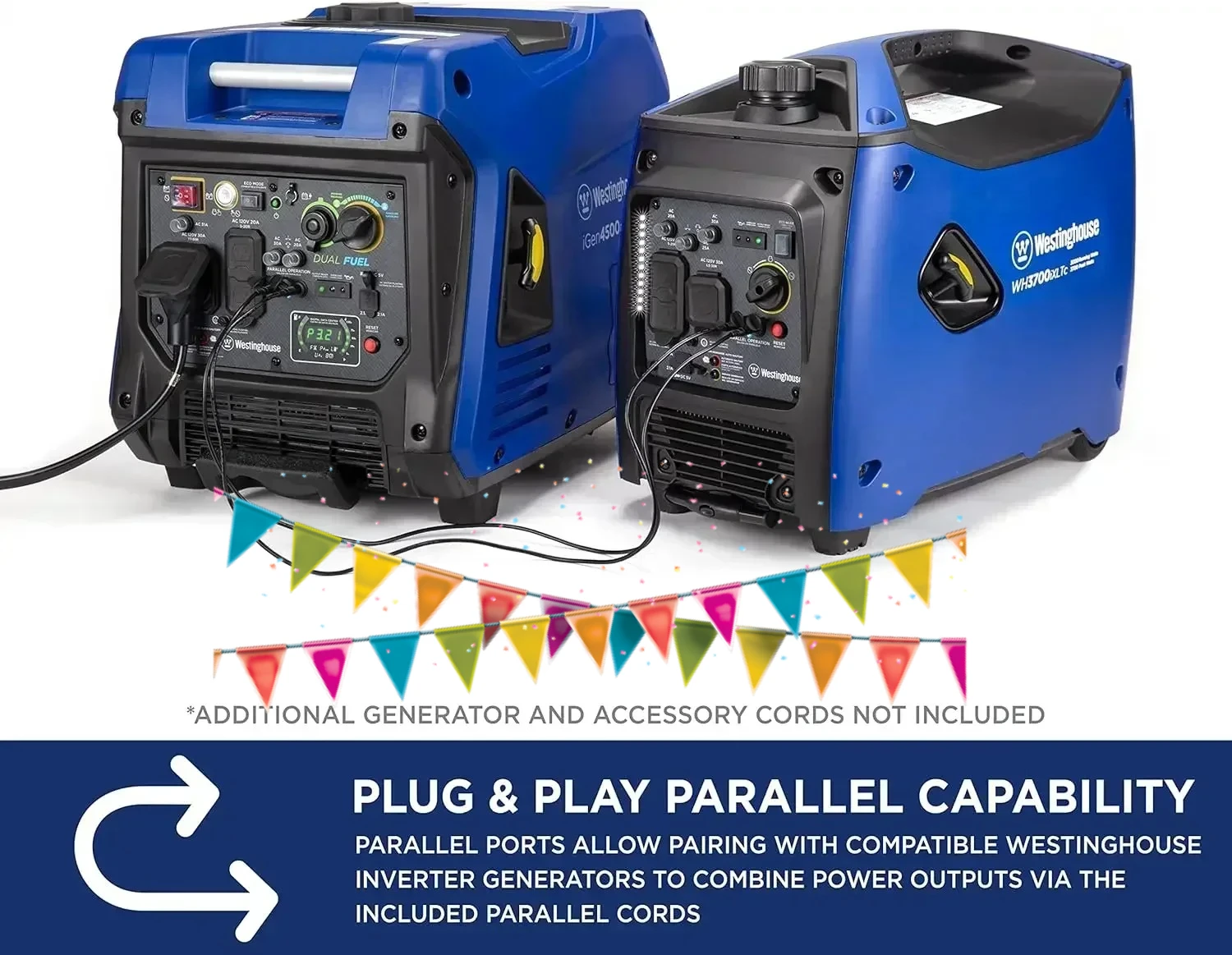 معدات الطاقة الخارجية 3700 ذروة وات مولد عاكس محمول فائق الهدوء، مجموعة العجلات والمقبض، مخرج RV جاهز 30A #1