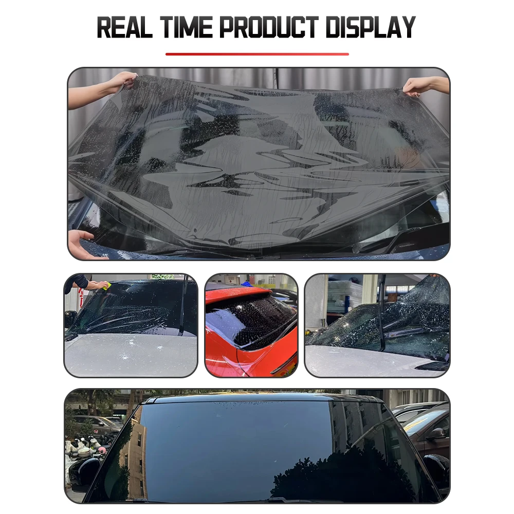 Explosion-Proof Black Windshield Armor Protective Film High Privacy High Hydrophobic PPF TPU Automotive Window Film Roll