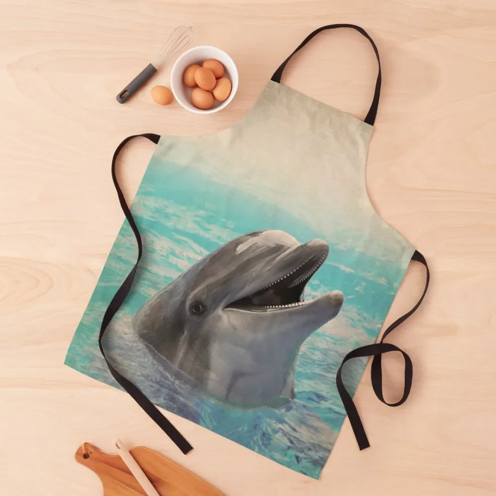 

Dolphin Art, Ocean Animal Portrait Apron cleanings manicurist Hairdresser Apron