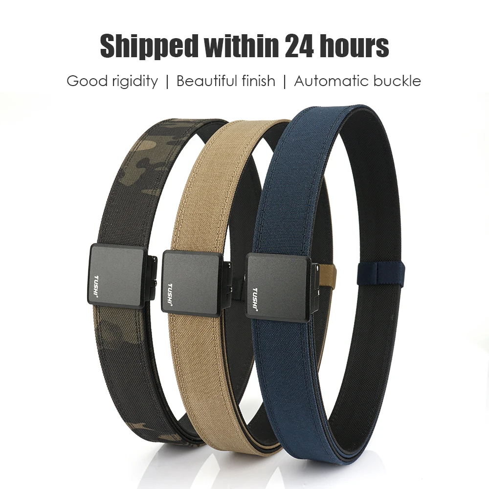 VATLTY Matte Tactical Belt Thick Genuine Nylon Trousers Belt for Men Zinc Alloy Automatic Buckle Rigid Belt Male Waistband