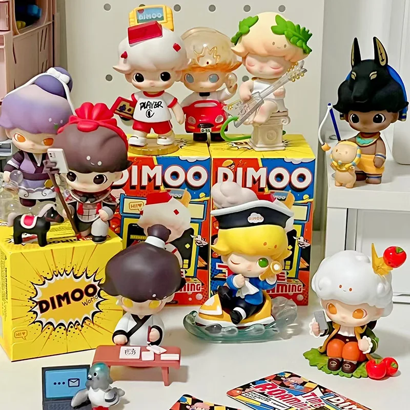 

POP MART Dimoo Time Roaming Series Оригинальные коллекционные фигурки-сюрпризы, аниме-фигурки, украшение для рабочего стола, подарок
