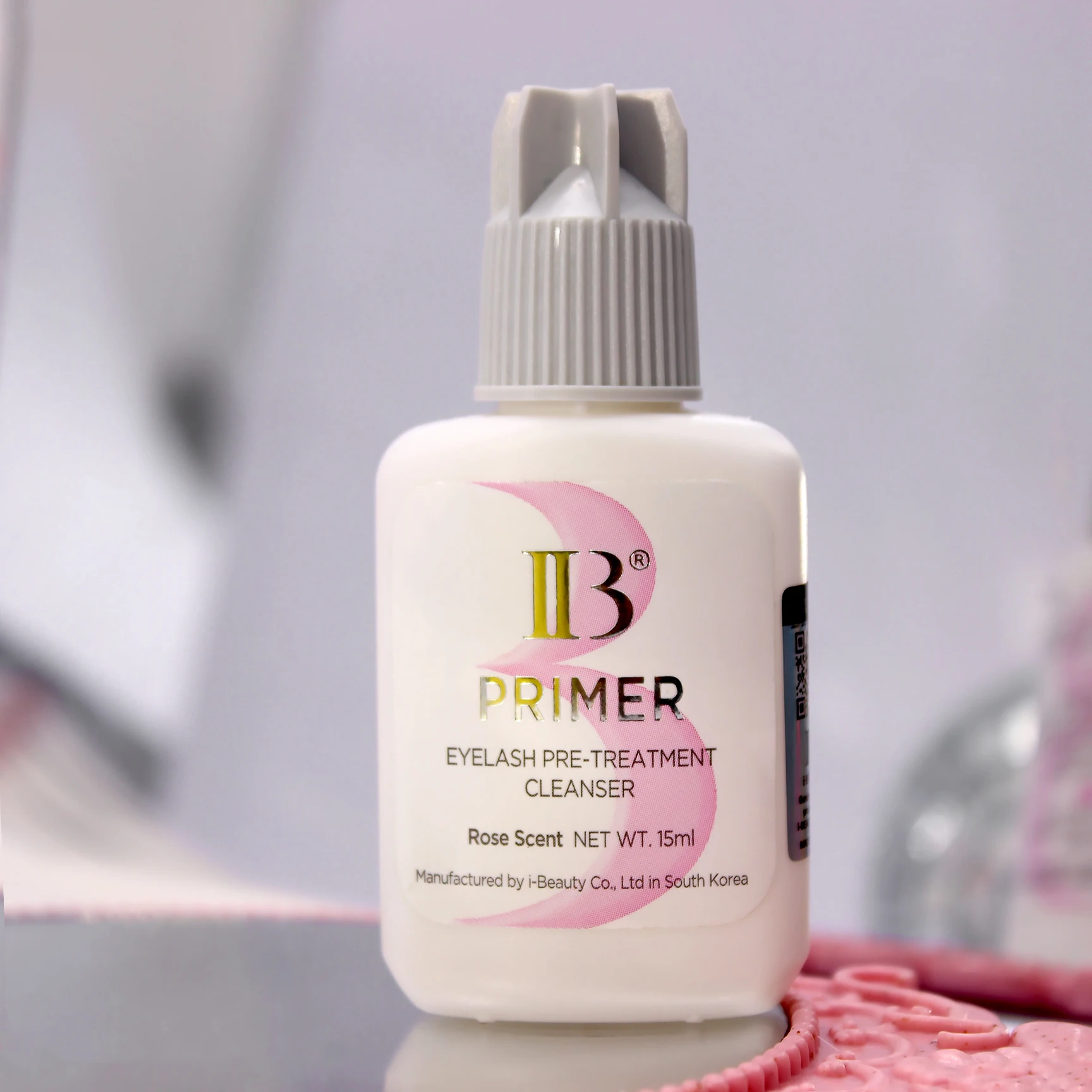 1Bottle IB Rose Primer Eyelash Extension Booster Long Lasting Original Korea Shop Adhesive Supplies Makeup Glue Stronger Tools
