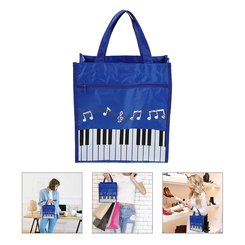 

Storage Bag with Handle Music Handbag Tote Bags for Piano Books Shopping Symbol