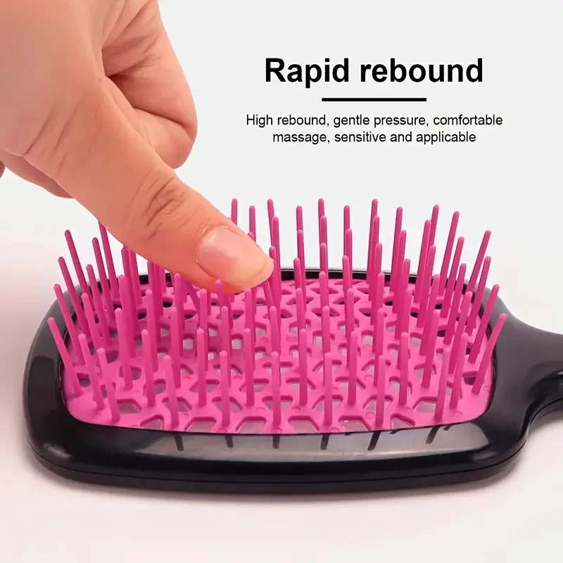 Brosses à coussin d'air pour cheveux bouclés, peigne de massage à LED plus riche, support évidé antistatique, outils de coiffure pour salon