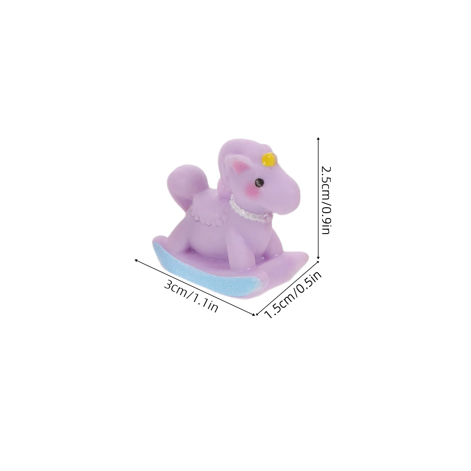 10 قطعة معكرون اللون صغير هزاز الحصان التماثيل الراتنج الحرفية اكسسوارات DIY بها بنفسك كعكة القبعات العالية شجرة عيد الميلاد الحلي دمية