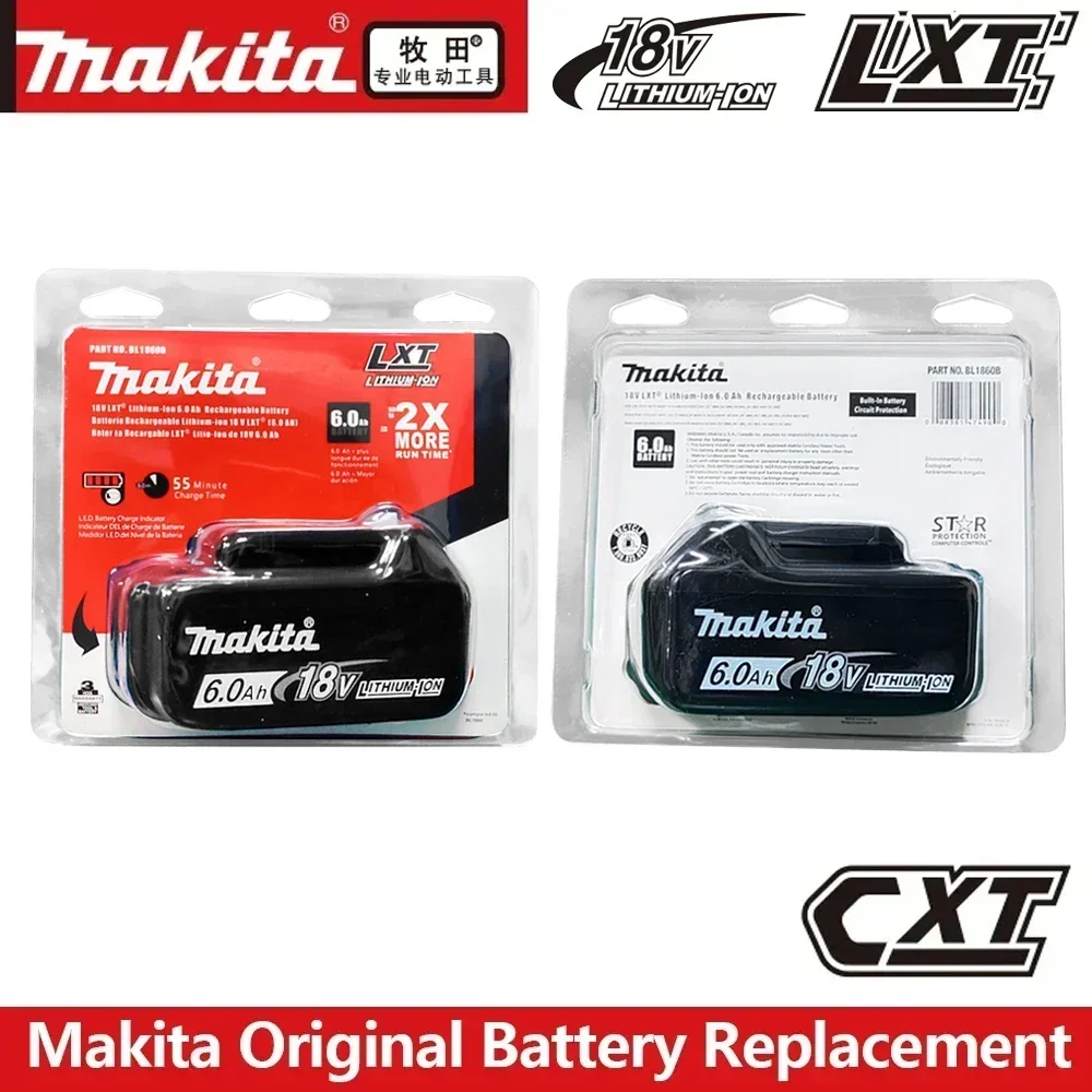 

Оригинальное зарядное устройство Makita 6.0AH BL1860 для литиевых аккумуляторов, 4 порта, совместимо с BL1850, BL1030, BL1860B, DC18RD, зарядное устройство для инструментов Makita 18V.