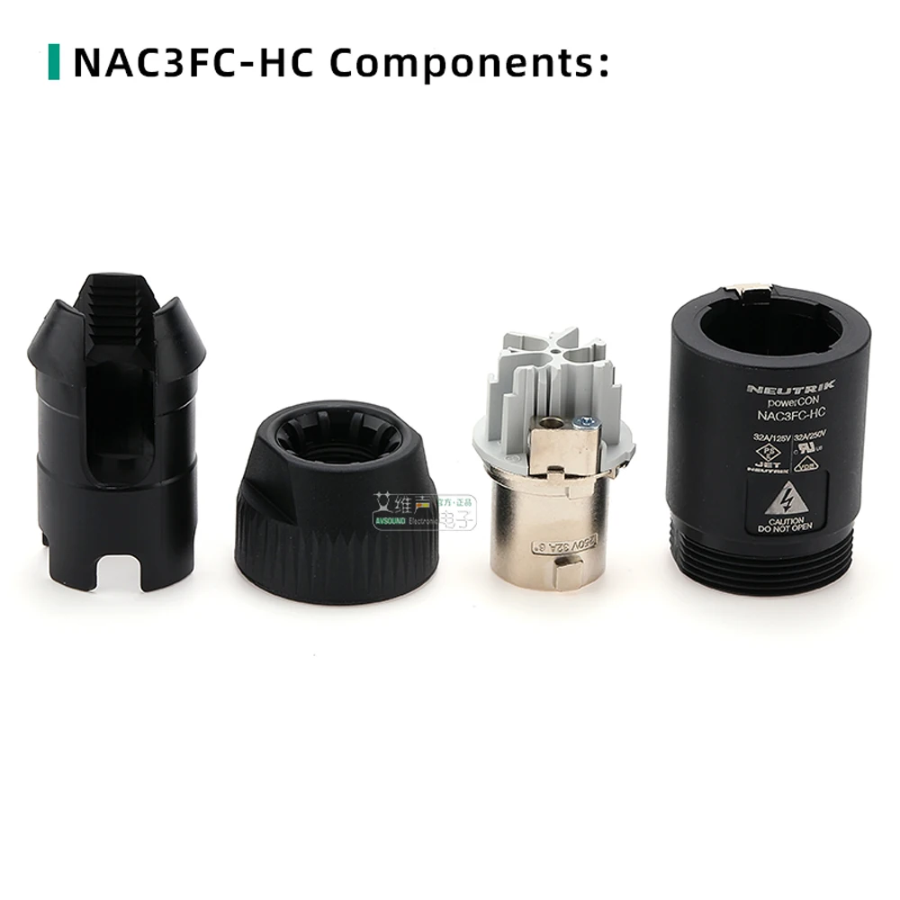 Original Neutrik powerCON 32 A 250V 3 Pole Cable Connector Plug / Socket single-phase wires 2.5 to 6.0 mm² (AWG14-10) O.D 8-20mm