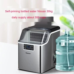 Commerciële Kleine Melk Thee Winkel Ijsmachine Handleiding Emmer Water 30 Kg Slaapzaal Bar Ice Machine Ce