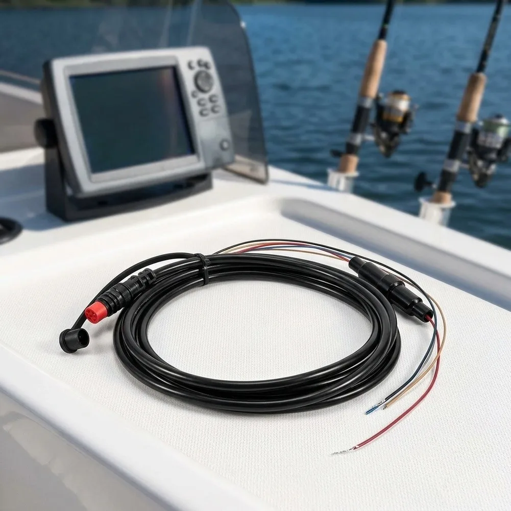 For echomap Compatible 5 FT Power and Data Cable for For fishing For sonar Devices with Extended Scanning Range Support