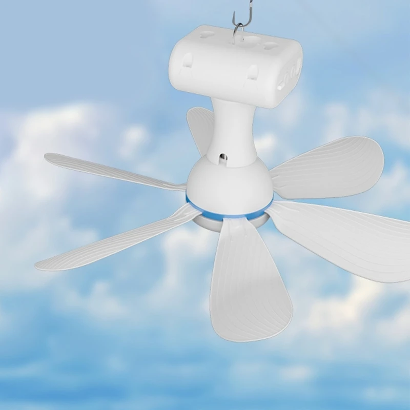 Rechargeable Ceiling Fan Remote Ceiling Canopys Fan 2Speed Hangings Fan 10000mAh