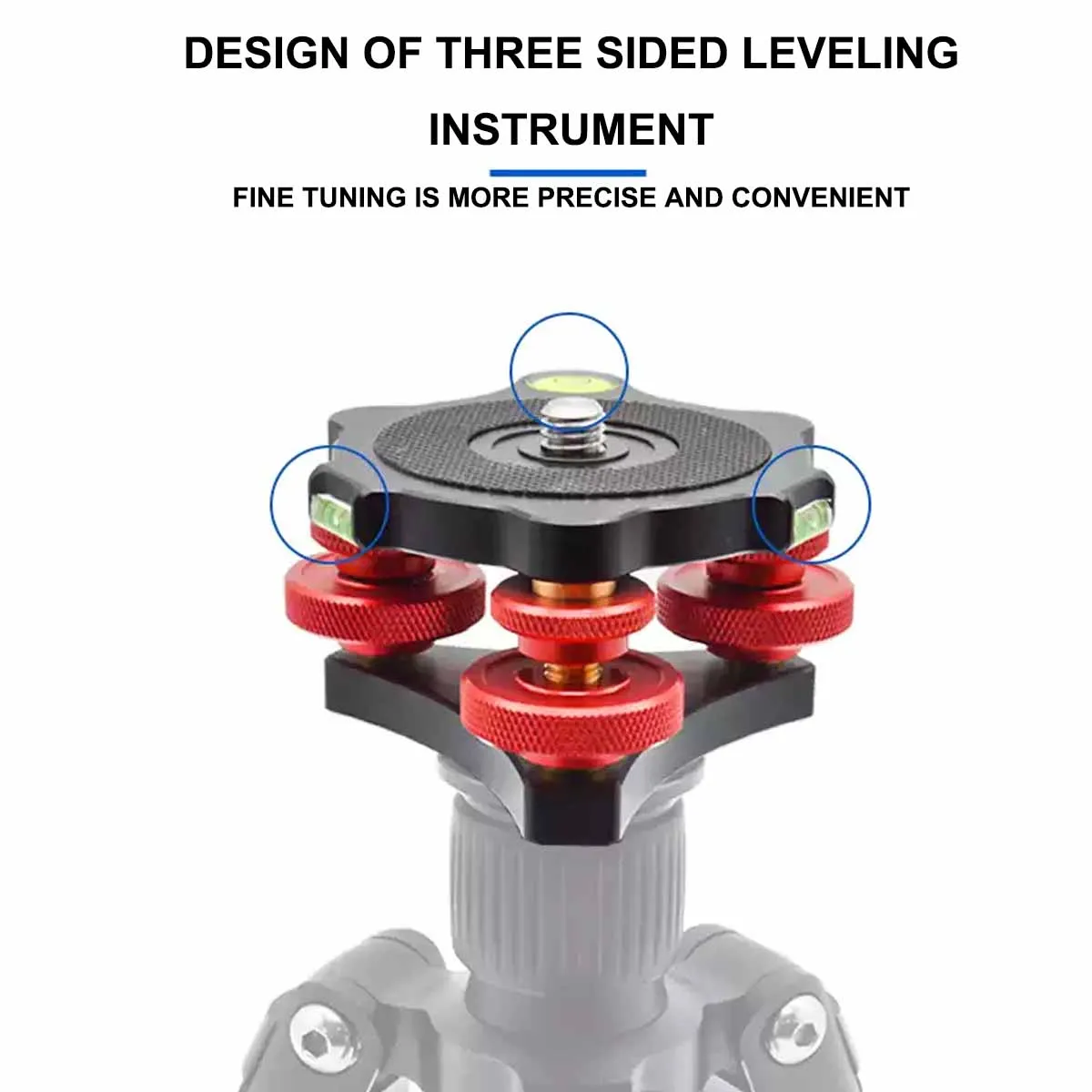 Photography fine-tuning horizontal pan tilt Aluminum precise Bubble horizontal adjustment base tripod adjuster Leveling base