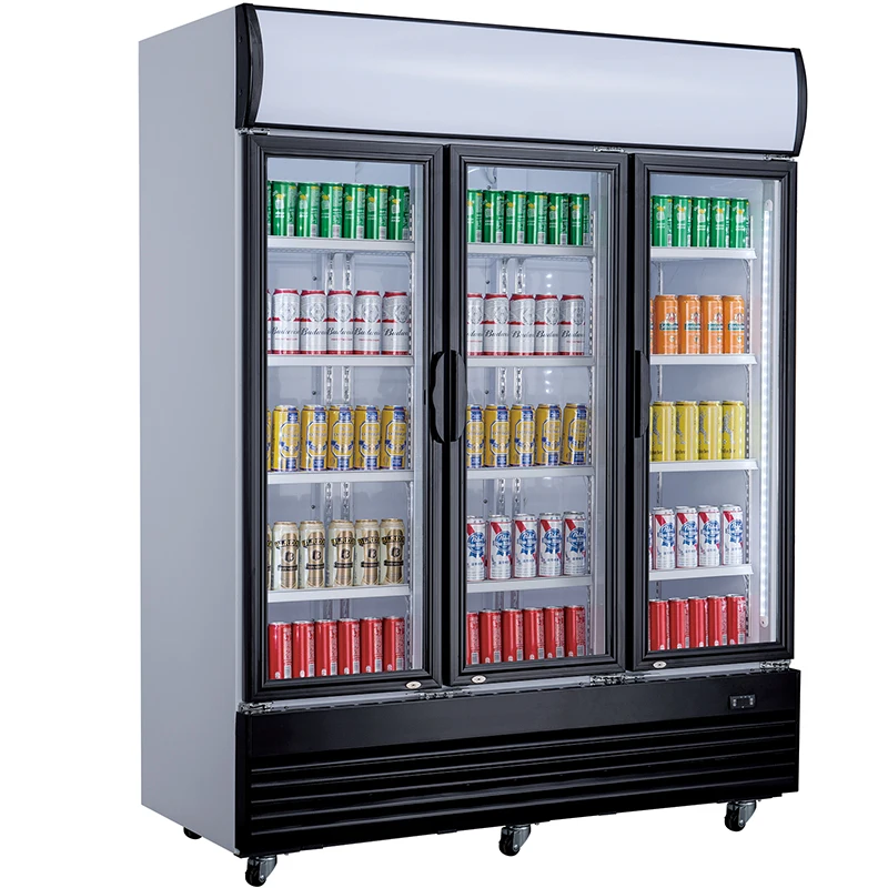 # For China  Supermarket Display Drink Cooler Commercial 3 Glass Door Beverage Merchandiser Refrigerator Fridge