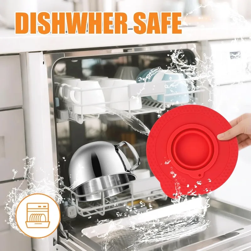 Silicone Mixer Bowl Cover Compatible with KitchenAid 4.5-5 Quart Tilt-Head Stand Mixer Airtight Lid with Collapsible Small Bowl
