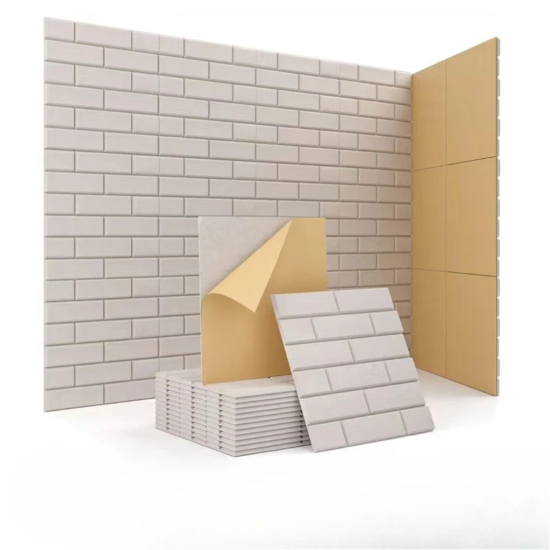 12pc Sound-absorbing Board Brick Shape Wall Stickers Special Polyester Fiber for Home Decoration Living Room Bedroom Accessories
