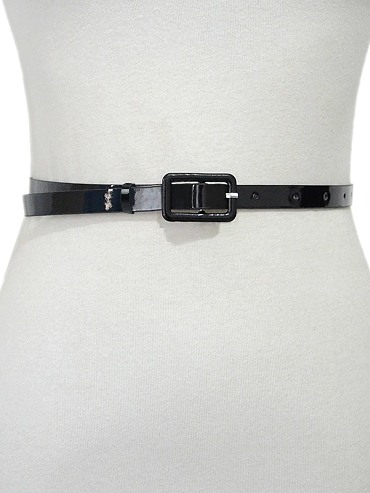 1 PC High Quality Imitation Leather Women Slim Belt Fashion Women Skinny Leather Waist Strap Blue Red Black Thin Belt