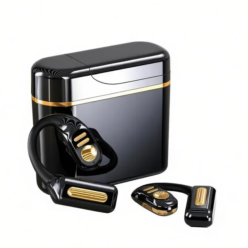 

Ultra Long Battery Life Non in Ear Bluetooth6.0 Earphones 12g Lightweight OWS Earhooks with 5000mah Power Display Charing Case