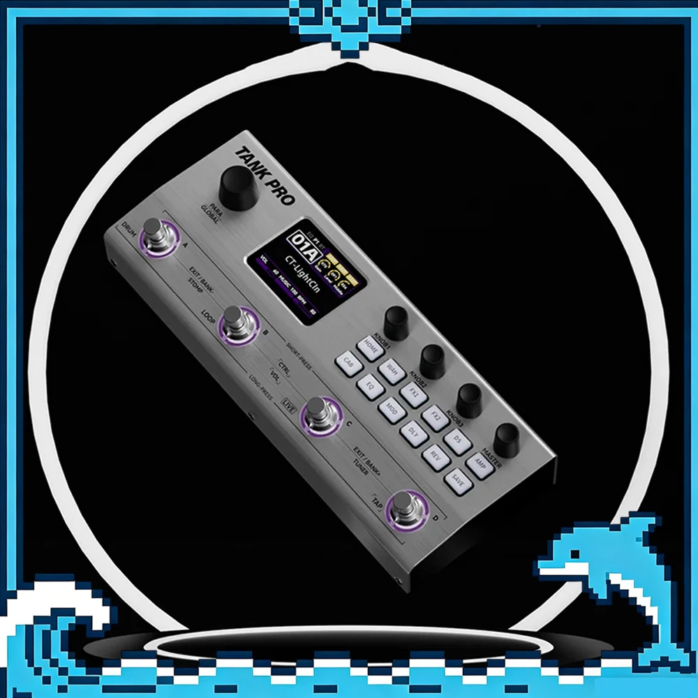 M Vave Tank Pro Electric Guitar Multi Effects Simulation Drum ] Pedal Bass Amplifier Machine Accompaniment Distortion Overdrives
