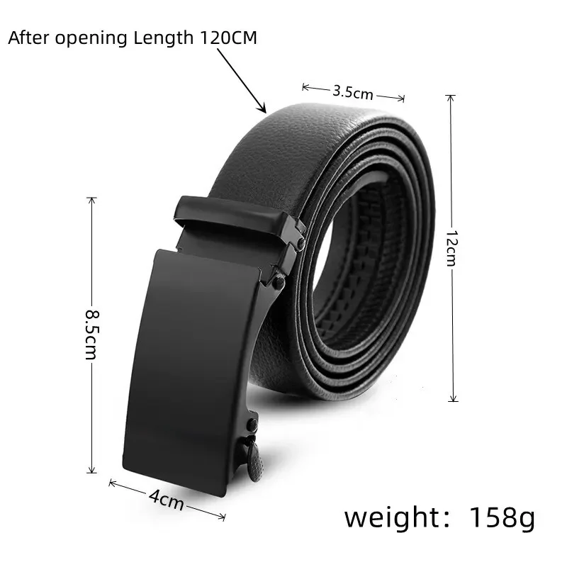 Fashion Business Men's Belt Genuine Luxury Brand Belt Metal Buckle High-Quality PU Leather Soft Belt with Cargo Pants Jeans