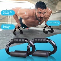 2 Pcs S-shaped Portability Multifunctional Push-up Support Bracket Non-slip Foam Coarsen Handle Strength Training Home Gym